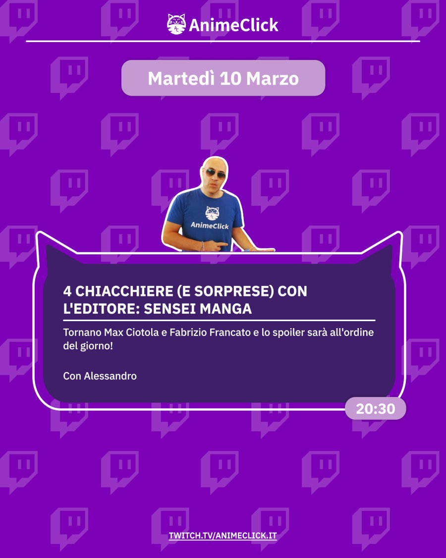 AnimeClick su Twitch: programma dal 9 al 15 marzo